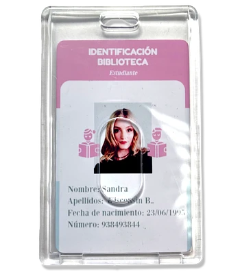 Porta credencial acrílica transparente