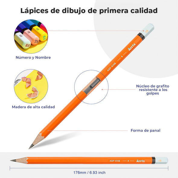 LÁPICES DE DIBUJO PROFESIONALES (DESDE 4H HASTA 8B)