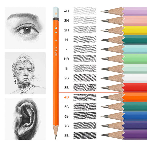 LÁPICES DE DIBUJO PROFESIONALES (DESDE 4H HASTA 8B)