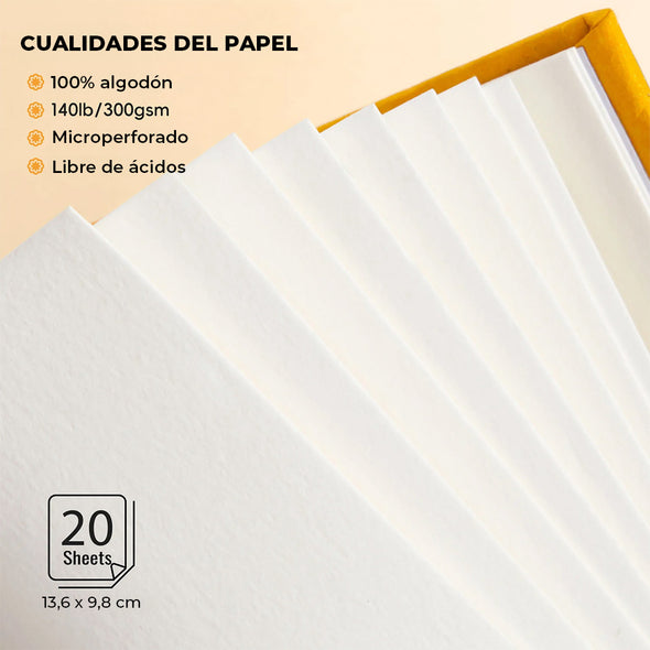 ARRTX CUADERNO DE BOCETOS PARA ACUARELA 100% ALGODON