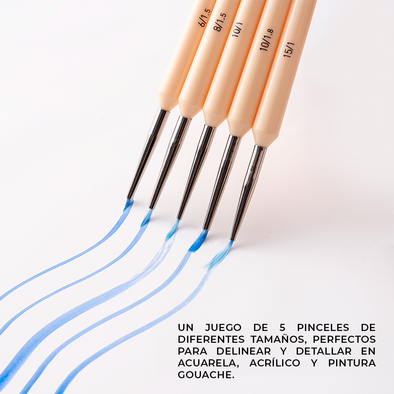 HIMI LITTLE BIRD SET DE 5 PINCELES ACUARELA AMARILLO