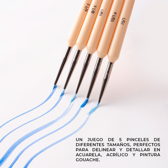 HIMI LITTLE BIRD SET DE 5 PINCELES ACUARELA AMARILLO