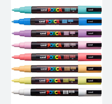 Set Marcador POSCA 3M 8 colores pasteles