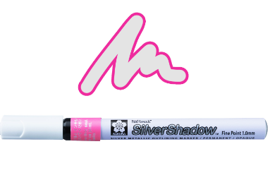 Marcador Permanente Pen Touch Silver Shadow Sakura 1.0mm Rosado