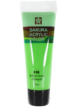 Pintura Acrílica en tubo 75ml Sakura Verde Brillante