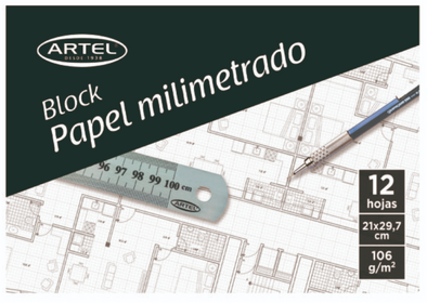Block papel milimetrado Artel