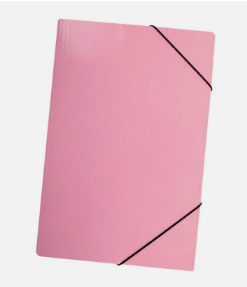 Carpeta de cartón con elástico oficio rosada