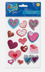 Sticker goma eva adhesiva corazones