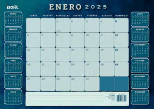 Calendario escritorio mensual 2025