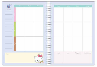 Planner no fechado Hello Kitty 17,8 x 23,5 cm