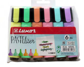 Set destacadores 6 colores pasteles