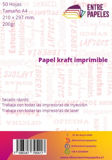 Papel Kraft 200grs Ecológico Imprimible