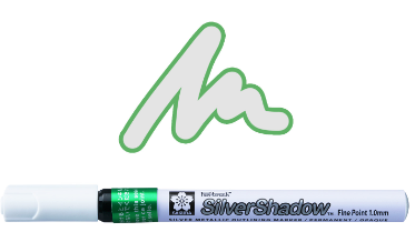 Marcador Permanente Pen Touch Silver Shadow Sakura 1.0mm Verde