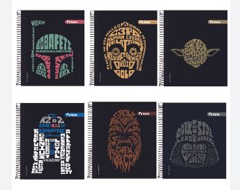 Cuaderno Book Star Wars 7mm 150 hjs