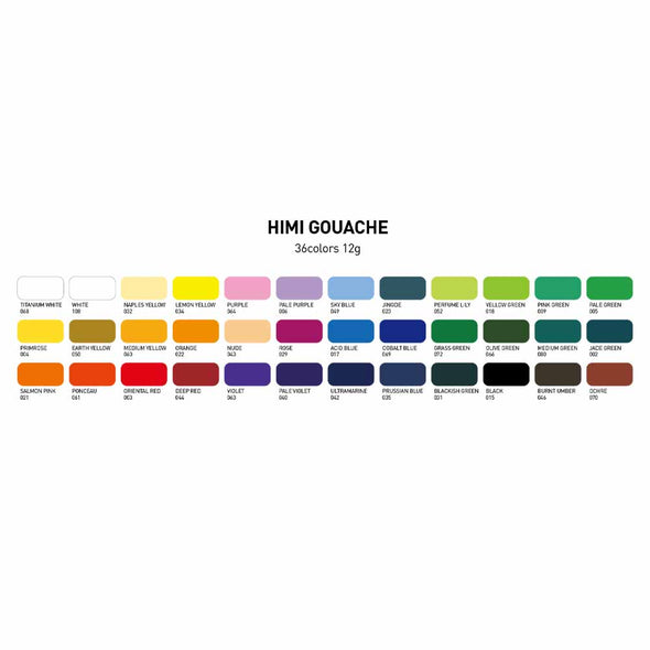 HIMI SET GOUACHE 36 COLORES / 12GR Nueva Versión