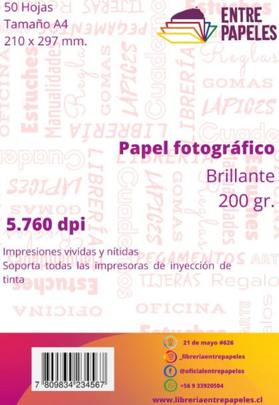 Papel fotográfico 200 grs