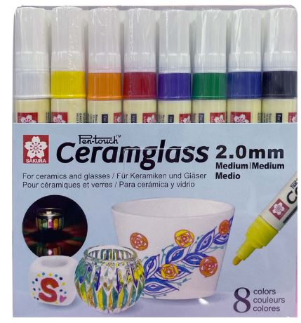 Marcador Para Cerámica y Vidrio Ceramglass Sakura 8 Colores 2mm