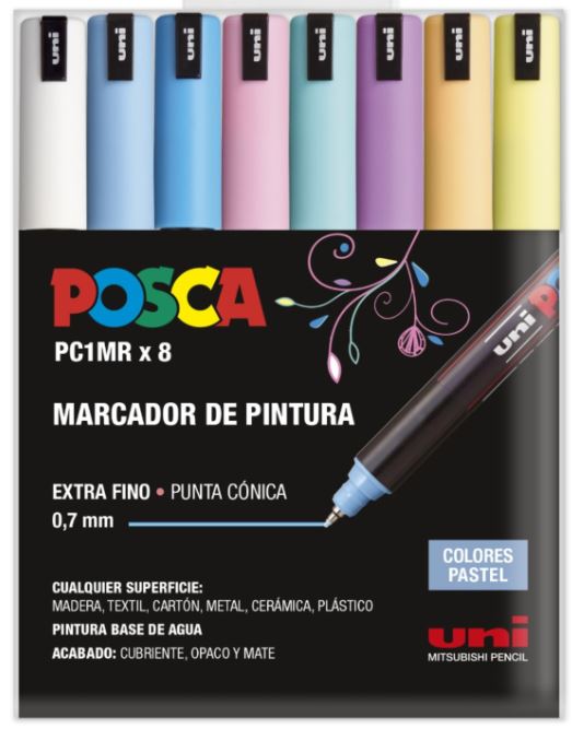 Set Marcador POSCA 1MR 8 colores pasteles