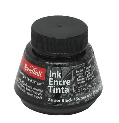 Tinta acrílica para plumillas o pinceles o aerografía 60ml Speedball Super Negro