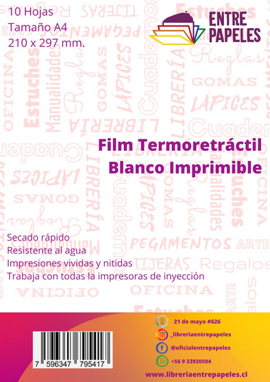 Film termoretráctil blanco imprimible