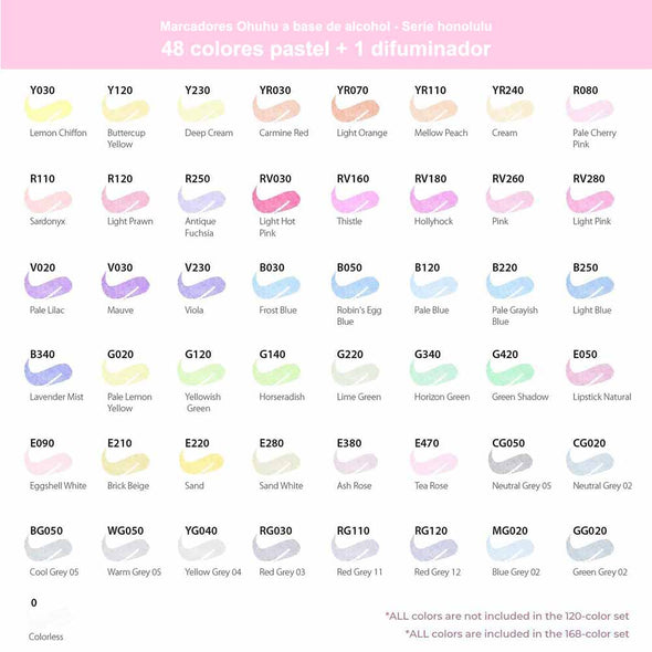 OHUHU 48 MARCADORES DE ALCOHOL PASTEL + 1 BLENDER. PINCEL&FINA