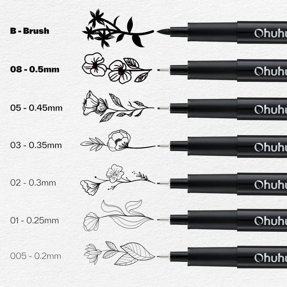 OHUHU HANA HIGHWAY FINELINER BOLÍGRAFOS DE DIBUJO SET DE 18 UNIDADES