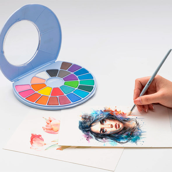 HIMI SET PINTURA SOLIDA 38 COLORES (ESTUCHE AZUL)