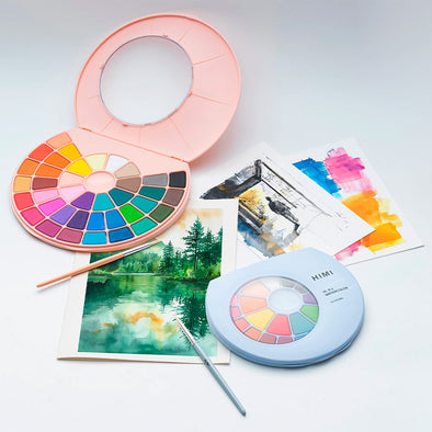 HIMI SET PINTURA SOLIDA 38 COLORES (ESTUCHE ROSADO)