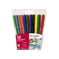 Marcador 12 colores punta delgada