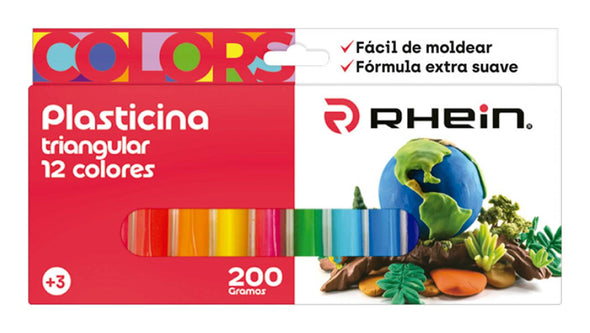 Plasticina triangular 12 colores Rhein