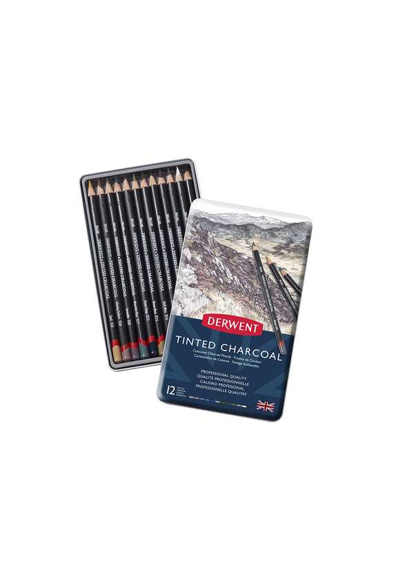 Lápices Carboncillo con Color Derwent Tinted Charcoal Set 12