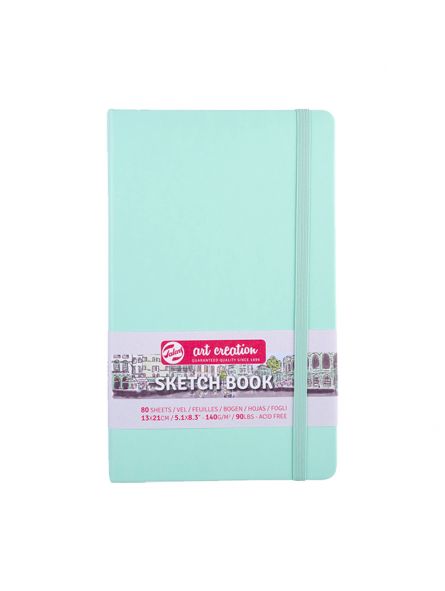 Libreta Sketchbook Art Creation 13 x 21 cm Menta Fresca 140gr 80 Hojas