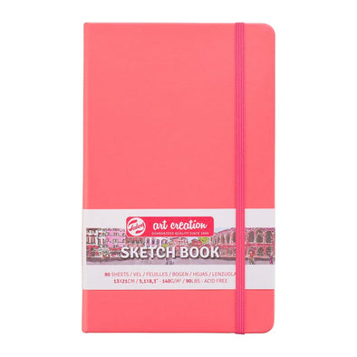 Libreta Sketchbook Art Creation 13 x 21 cm Rojo Coral 140gr 80 Hojas