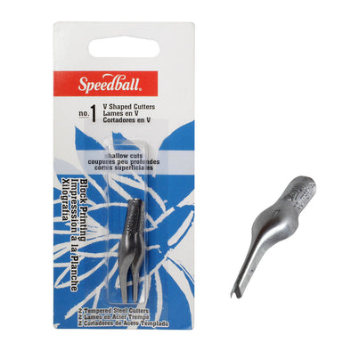 Gubias para linóleo Speedball 2 unidades de 1 grosor (#1 V Pequeña)