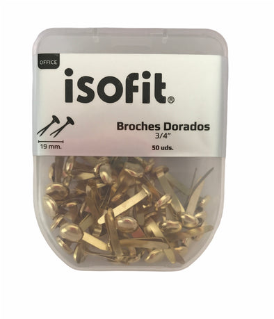 Blíster broches dorados 19mm