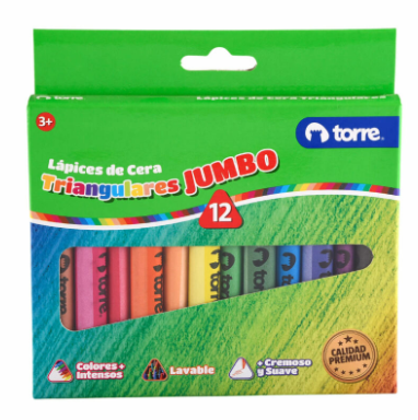 Crayones de cera triangulares 12 colores