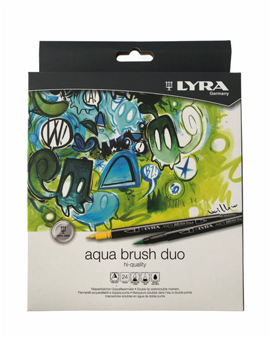 Marcador artístico lyra aqua brush duo 24 colores
