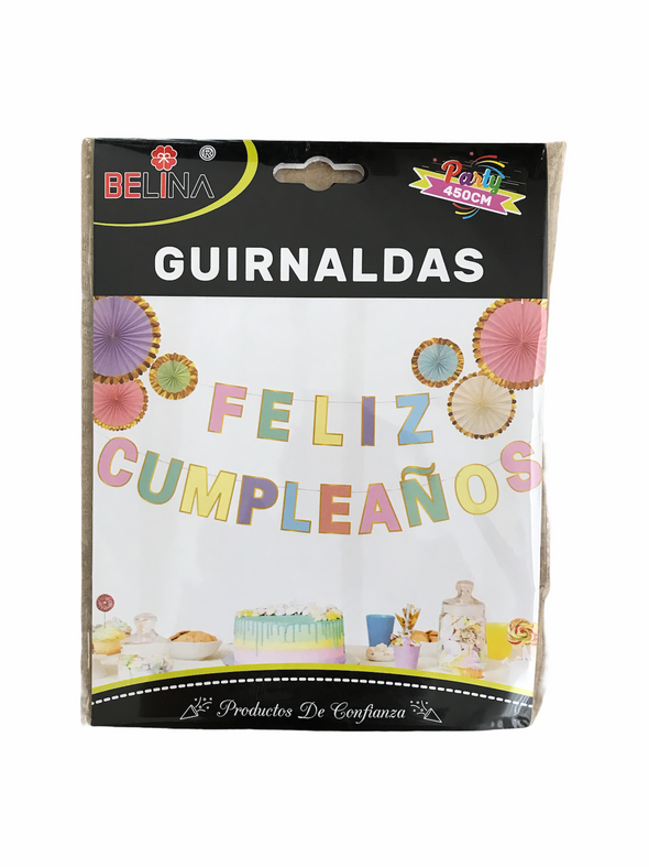 Guirnalda colores pasteles 450 cm