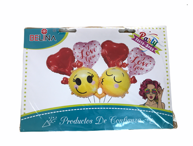 Set de globos caritas/corazones