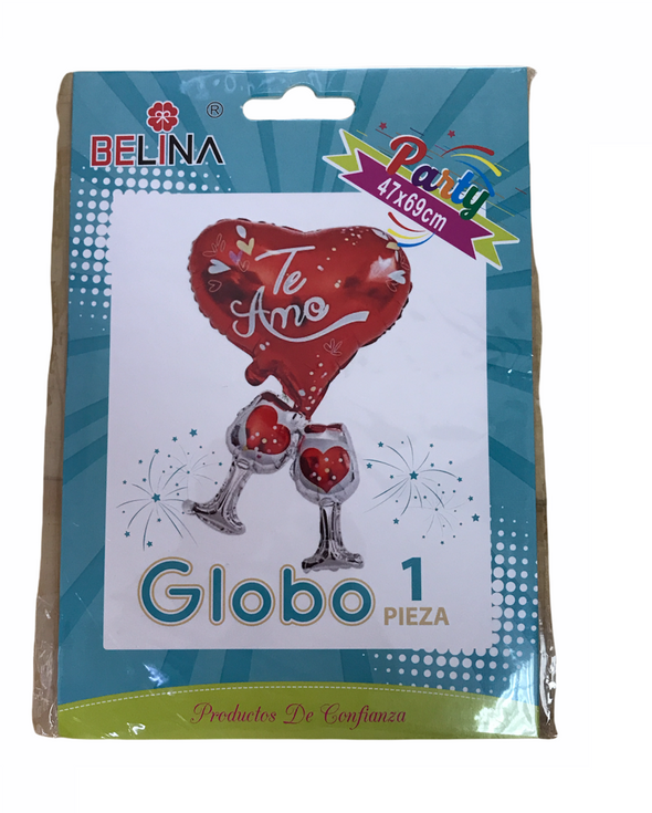 Globo corazón te amo / copas