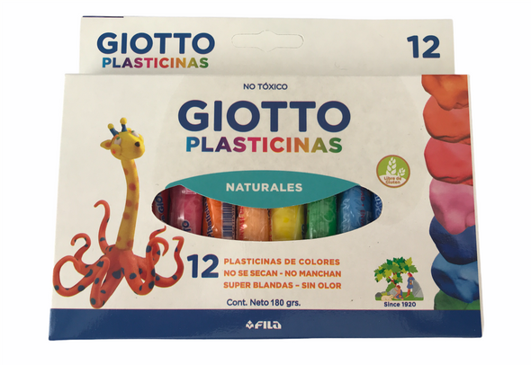 Plasticina Giotto natural 12 colores