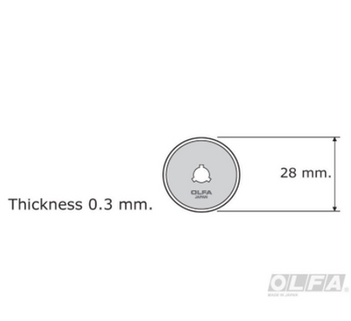 Repuesto cuchillo rotativo de 28mm para tela