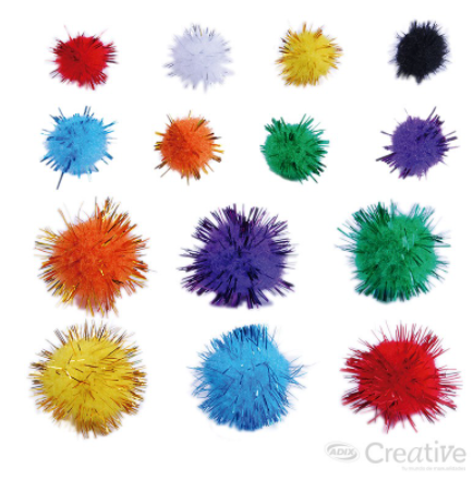 Set pompones glitter