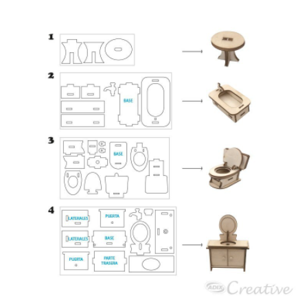 Muebles miniatura baño