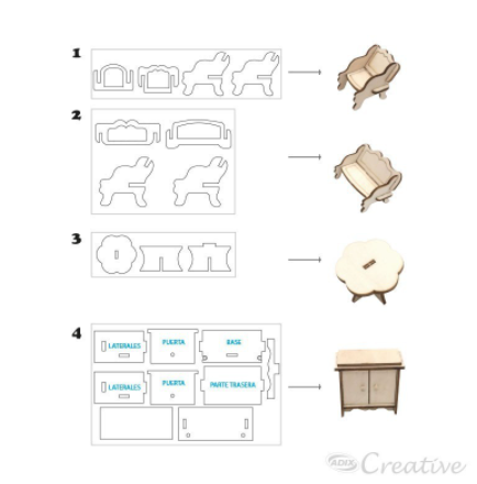 Muebles miniatura living