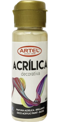 Pintura acrílica metal oro blanco