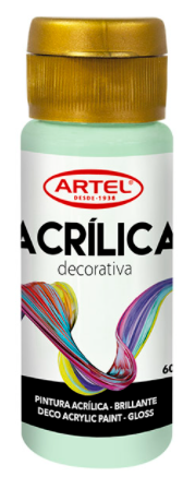 Pintura acrílica pastel verde