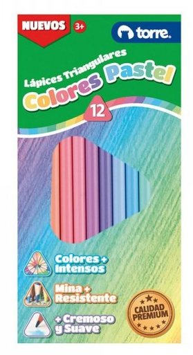 Lápices 12 colores pasteles