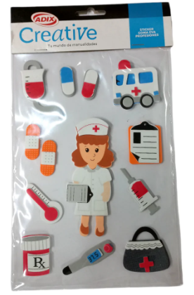 Sticker goma eva profesiones Enfermera